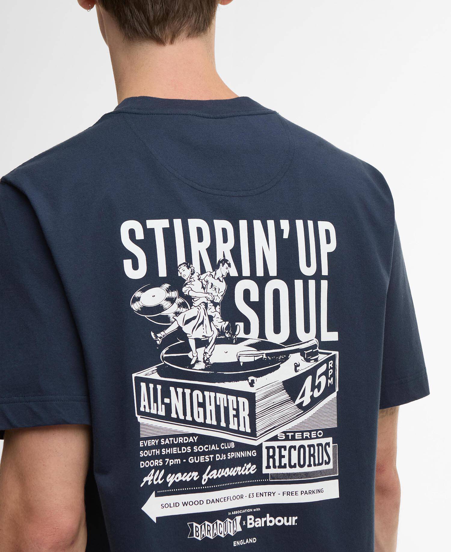 Barbour x Baracuta All Nighter Oversized T-Shirt Navy image number 4