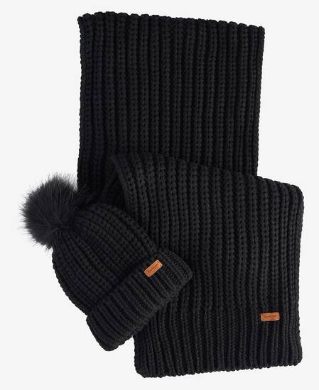 Saltburn Beanie & Scarf Gift Set Classic Black