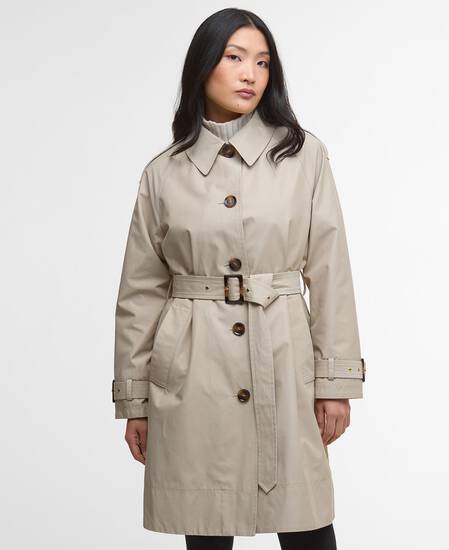 Maia Showerproof Trench Coat Mist/Hessian Tartan