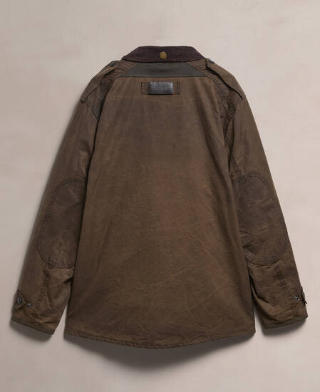 Barbour Re-Loved Men's Trooper Waxed Jacket - Size M Olive