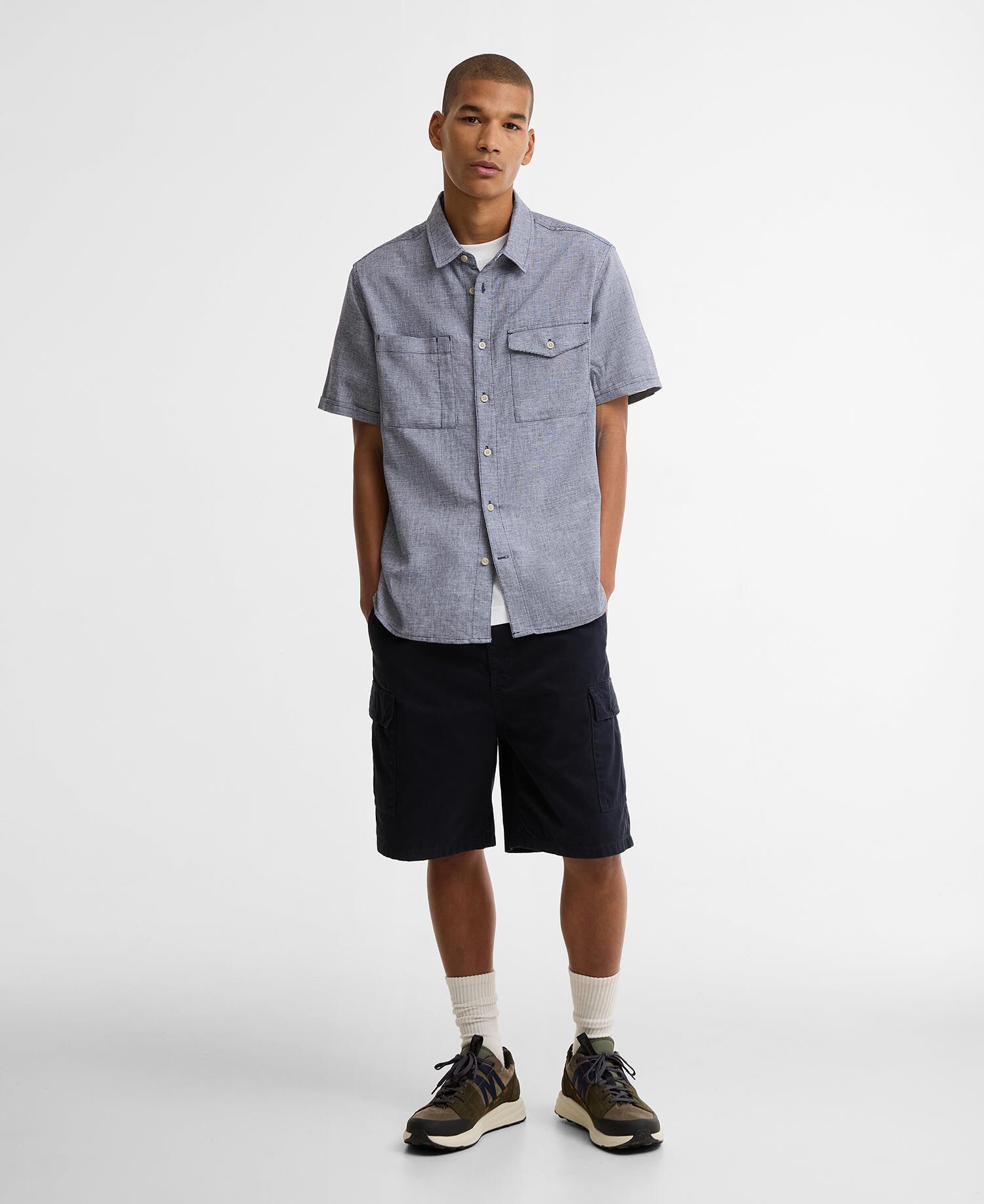 Southscale Linen-Blend Relaxed Shirt Navy
