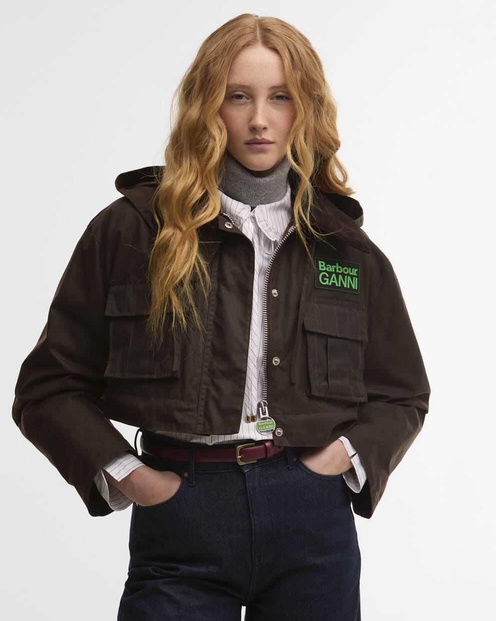 Barbour x GANNI Peplum Waxed Jacket