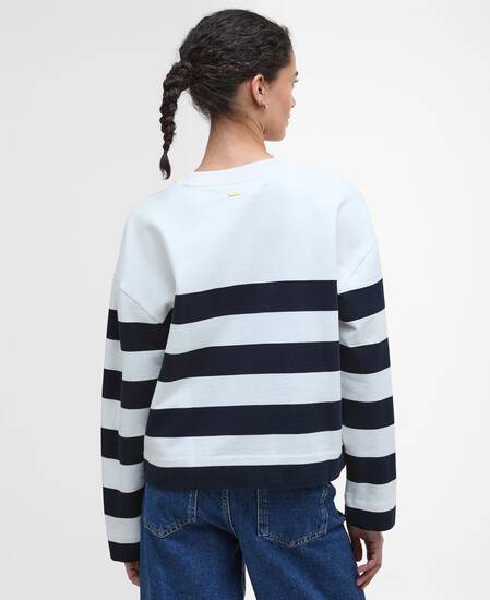 Felpa Faye con motivo a righe Cloud/Navy Stripe