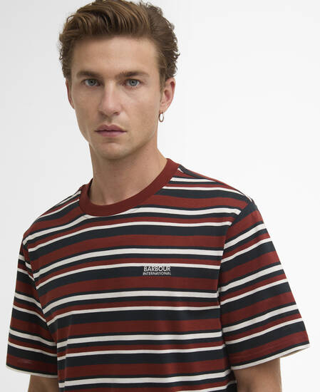 Burnwood Striped T-Shirt Burnt Henna