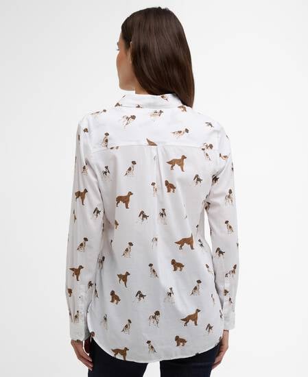 Bluse Safari Multi Dog Print