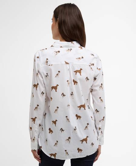 Bluse Safari Multi Dog Print