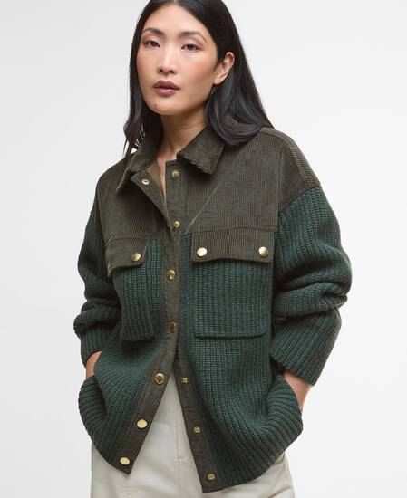 Maxine Knitted Overshirt Olive