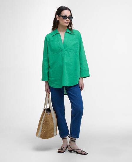 Cecile Relaxed Tunic Shirt Kelly Green