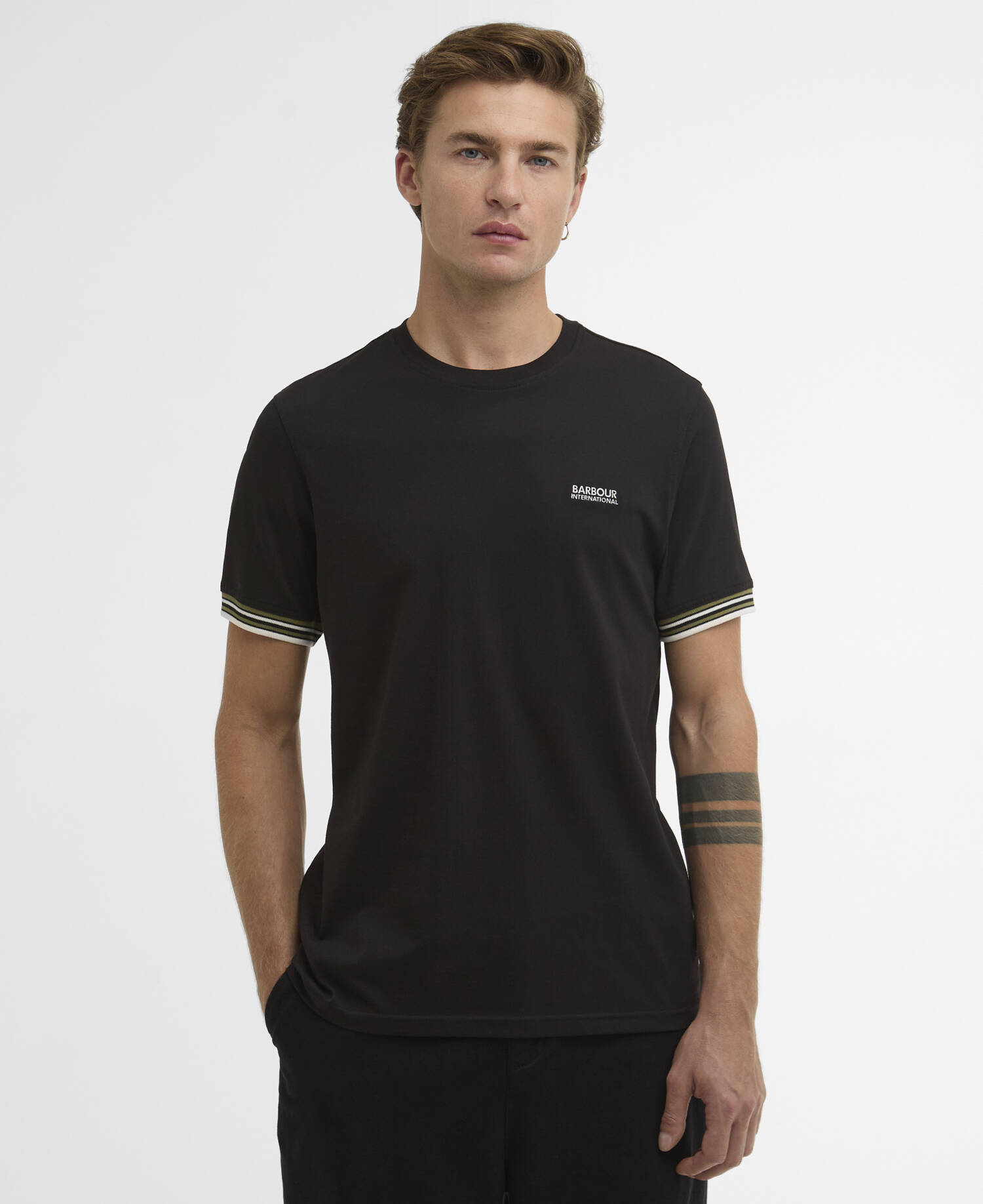 T-Shirt Burnwood Tipped Cuff Black image number 0