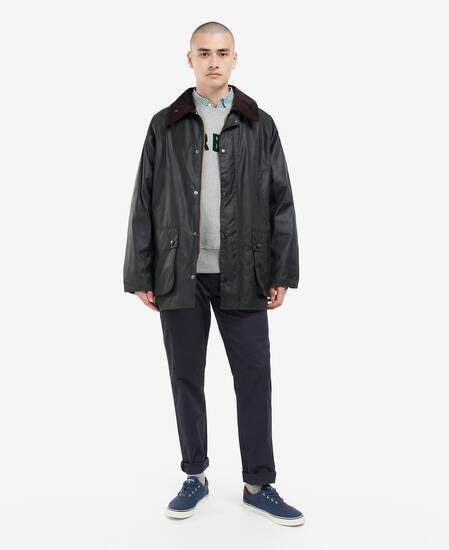 Oversized Bedale Waxed Jacket Sage