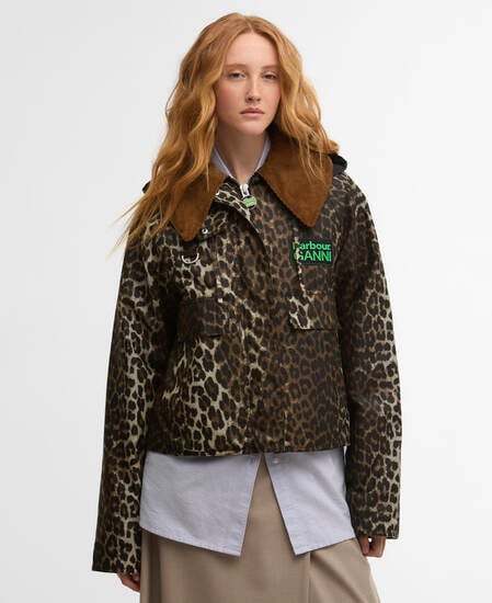 Barbour x GANNI Anorak Leopard Print Waxed Leopard Print/Classic