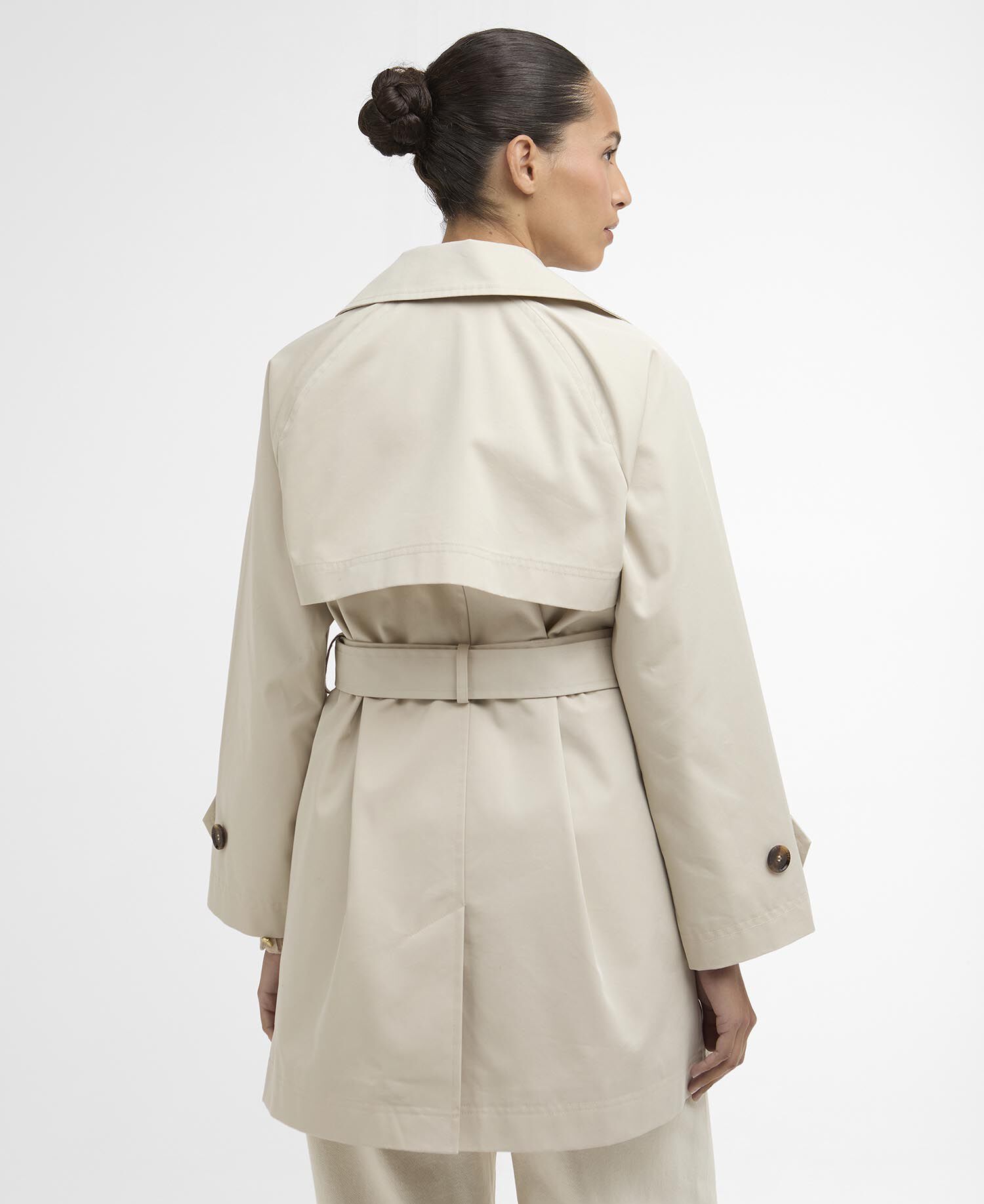 Adare Showerproof Trench Coat Mist/Dress Navy Tartan