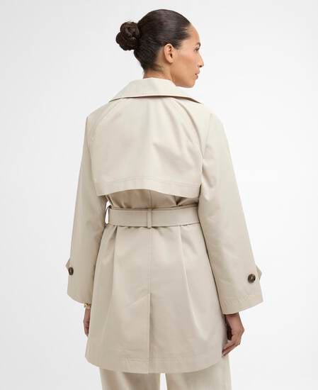 Adare Showerproof Trench Coat Mist/Dress Navy Tartan