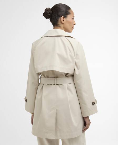 Adare Showerproof Trench Coat Mist/Dress Navy Tartan