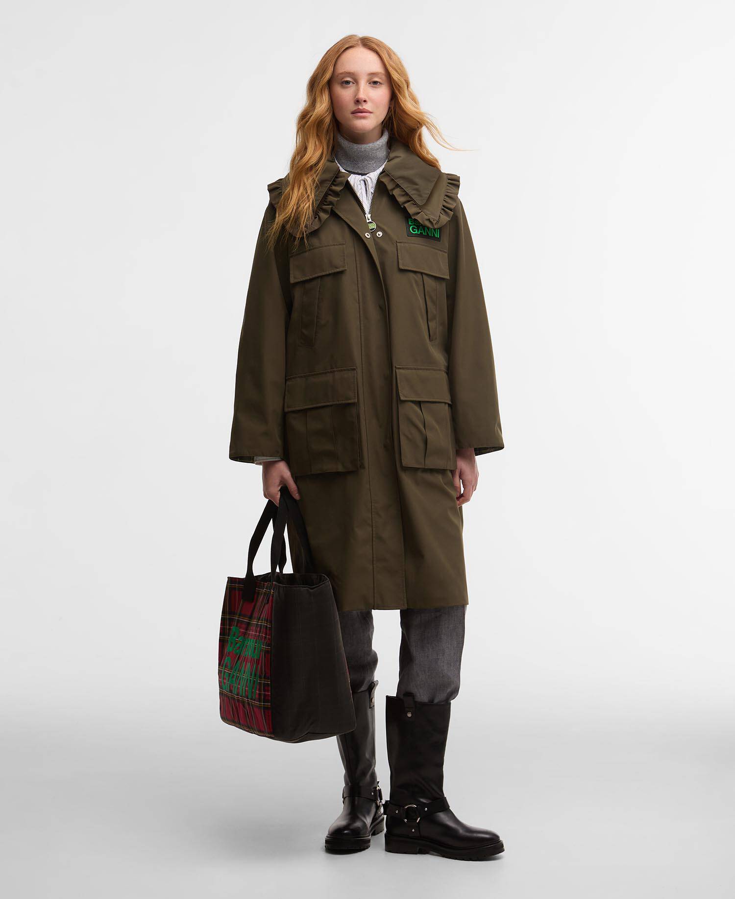 Barbour x GANNI Waterproof Parka Jacket image number 1