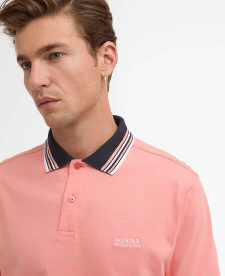Burnwood Tipped Polo Shirt Burnt Coral