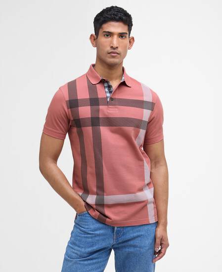 Blaine Tartan Short-Sleeved Polo Shirt Earth Pink