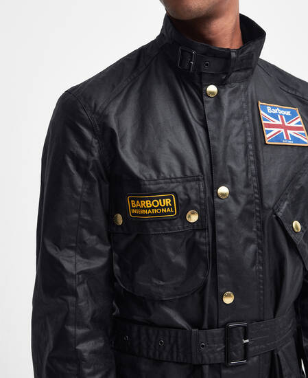 Union Jack International Waxed Jacket Classic Black