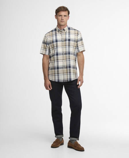 Swinfell Checked Regular Short-Sleeved Shirt Russet