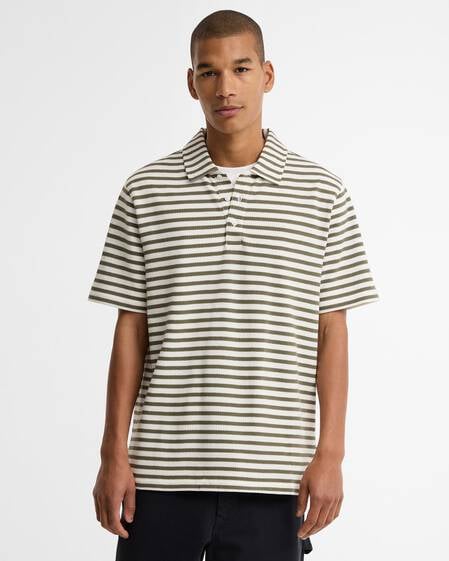 Farlam Striped Tailored Polo Shirt Whisper White