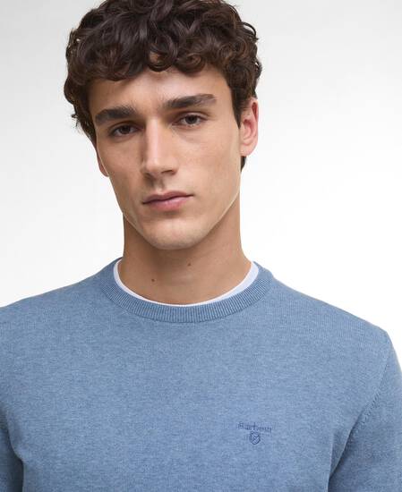Pima Cotton Crew Neck Jumper Bluestone