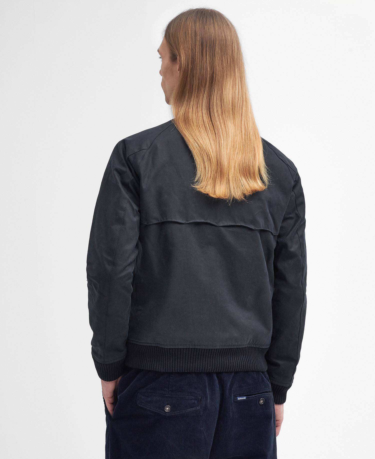 Barbour x Baracuta Porton Waxed Harrington Jacket Black image number 2