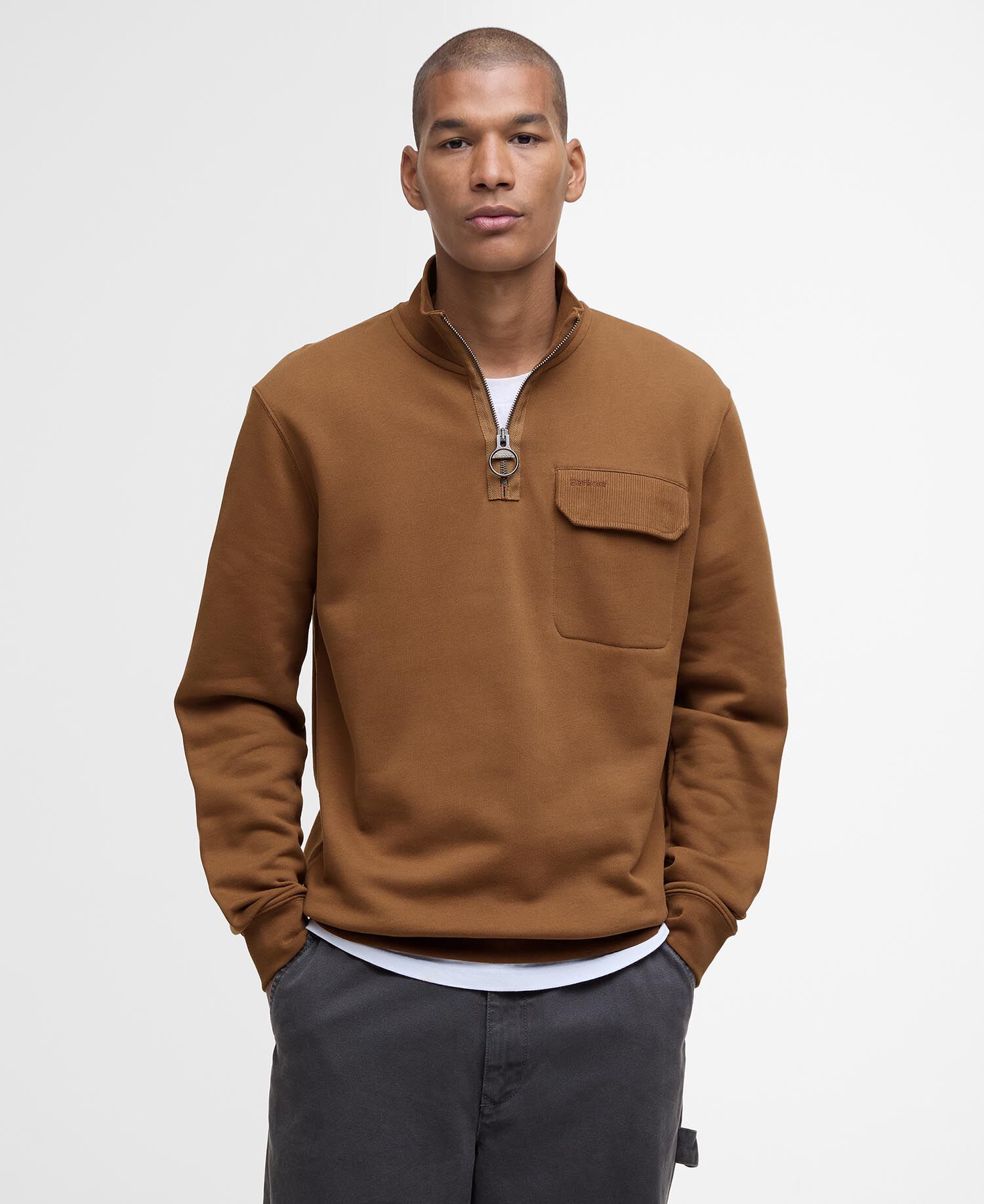 Lowgill Relaxed Quarter-Zip Sweatshirt Umber