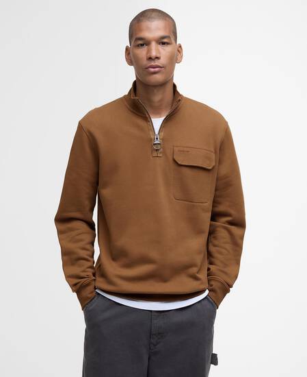 Lowgill Relaxed Half Zip Sweatshirt Umber