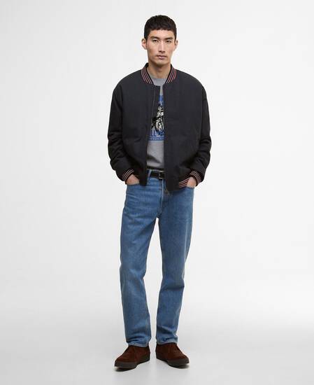 Dobson Casual Varsity Jacket Black