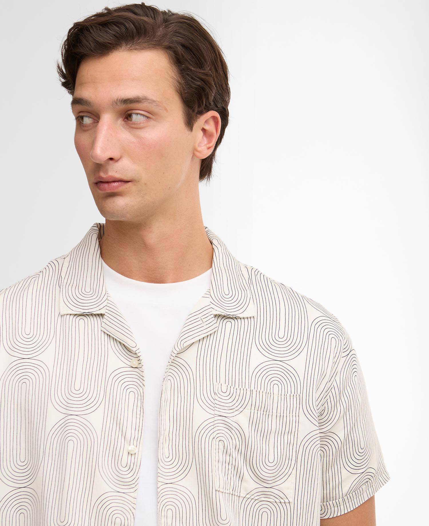 Newmill Printed Short-Sleeved Shirt Whisper White image number 3