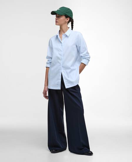 Claydon Striped Relaxed Shirt Ice Blue Stripe