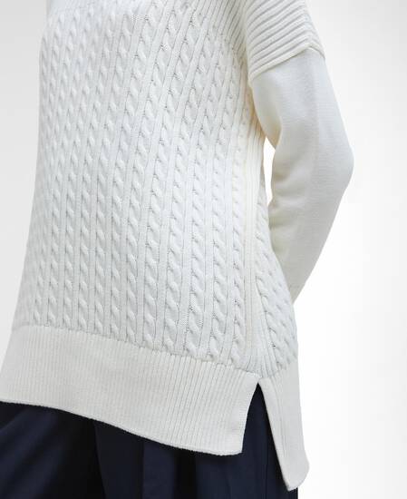 Stitch Guernsey Cape Ecru