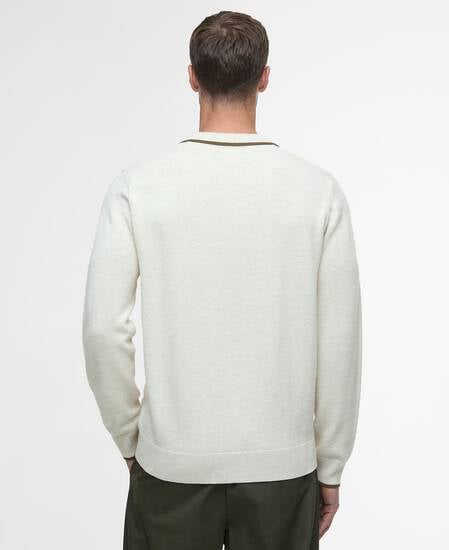 Langarm-Poloshirt Fenhill Knitted Whisper White