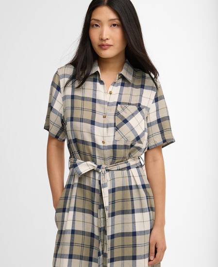 Fern Tartan Midi Dress Dress Navy Tartan