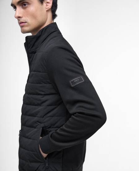 Felpa Collins con trapuntatura orizzontale Black