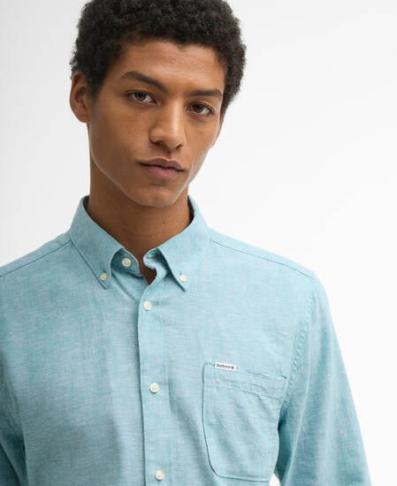 Nelson Tailored Long-Sleeved Shirt Light Teal