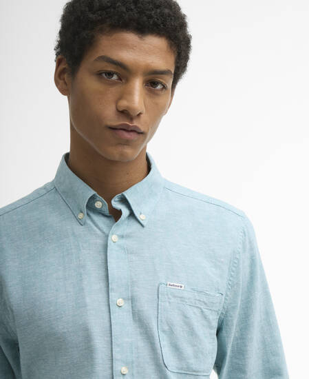 Nelson Tailored Long-Sleeved Shirt Light Teal