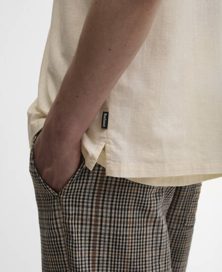 Camicia a maniche corte Parkvale Slub con vestibilit&agrave; rilassata Neutral