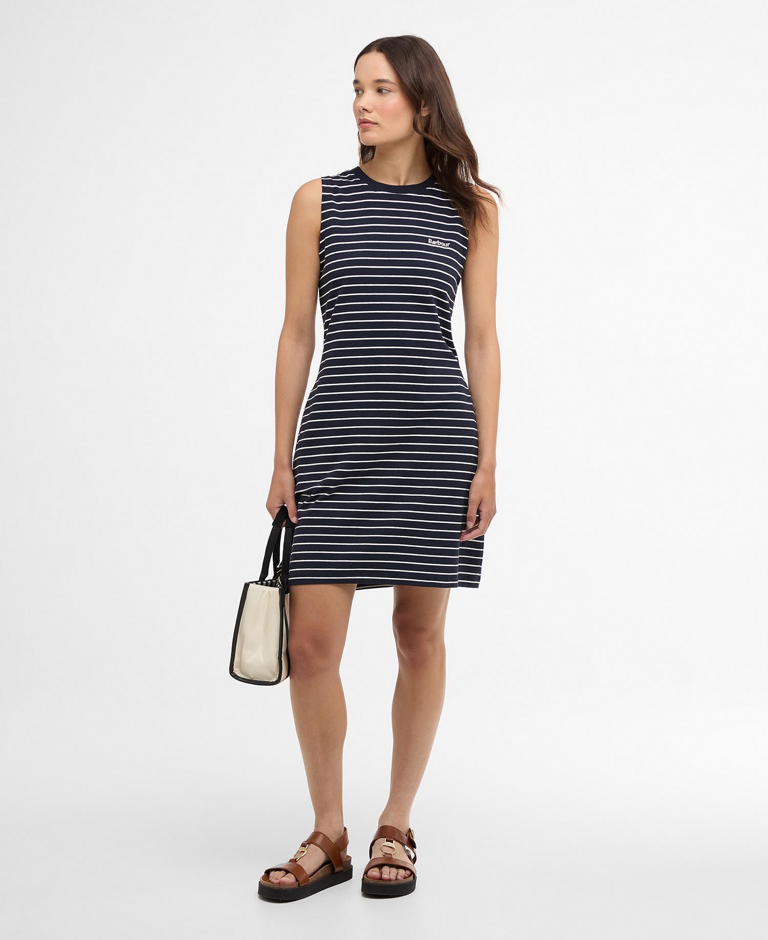Hartland Striped Mini Dress Navy/Cloud Stripe