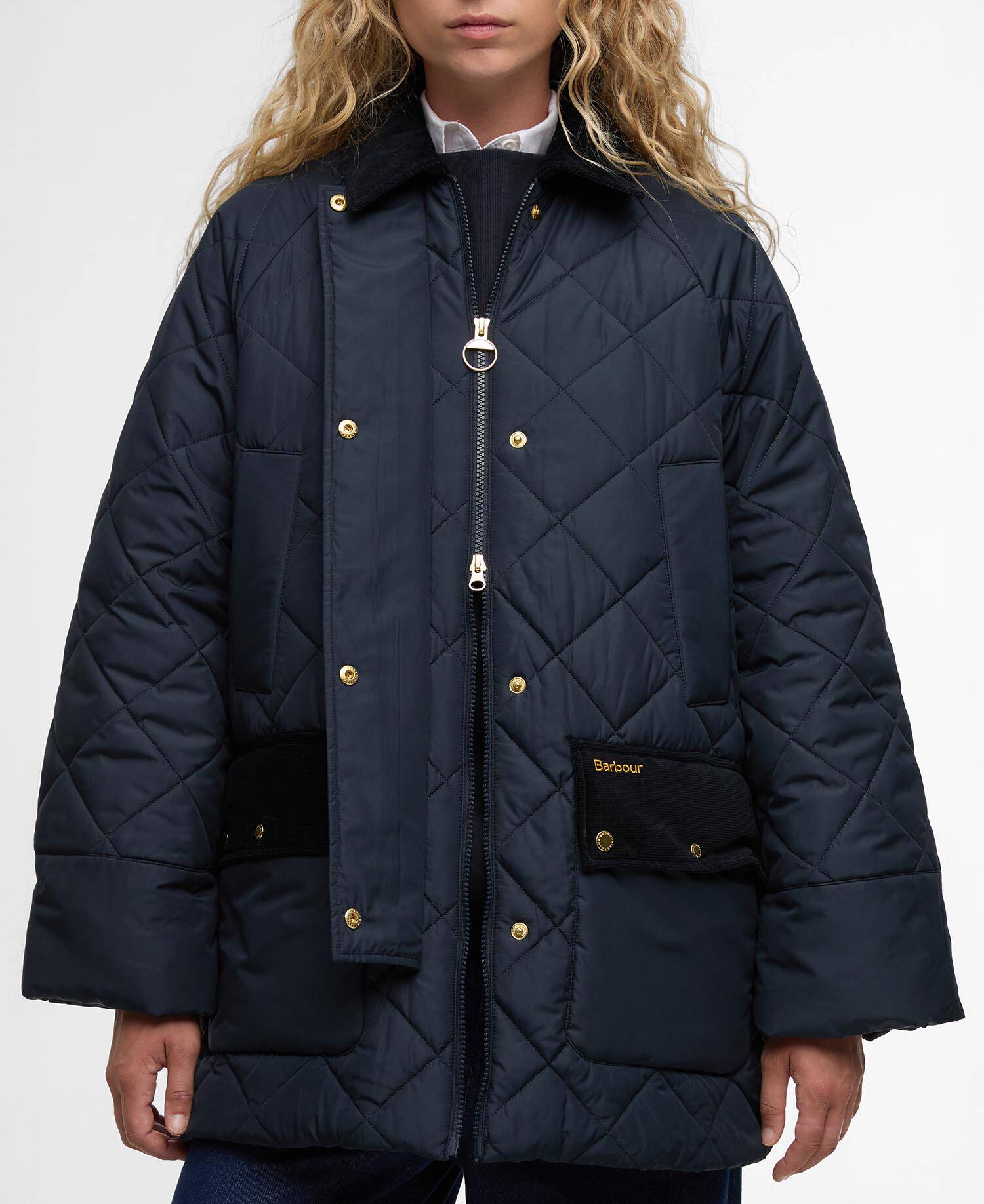 Aldburgh Quilted Jacket Navy/Dress Tartan image number 4