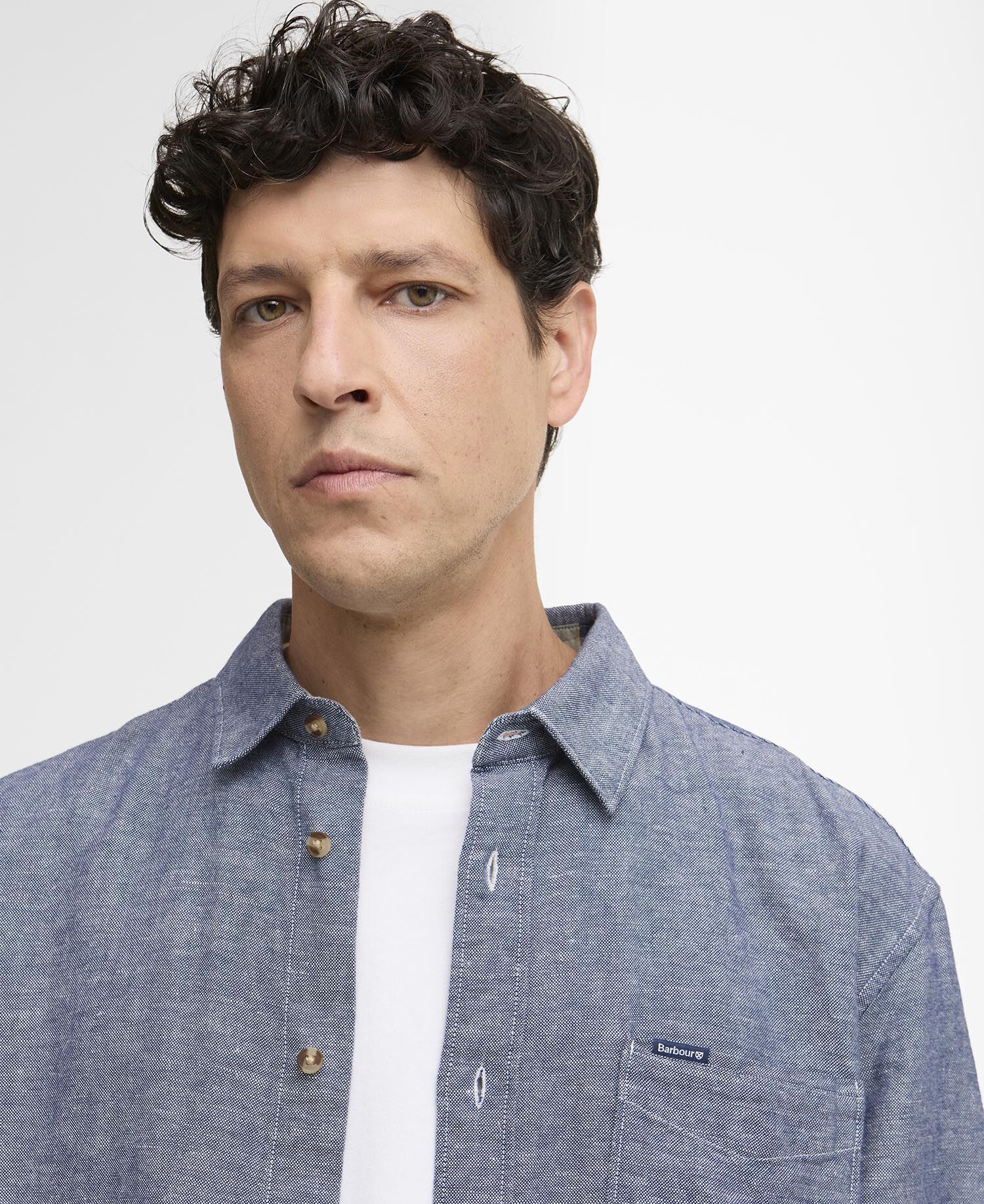 Bradden Linen Blend Relaxed Shirt Indigo