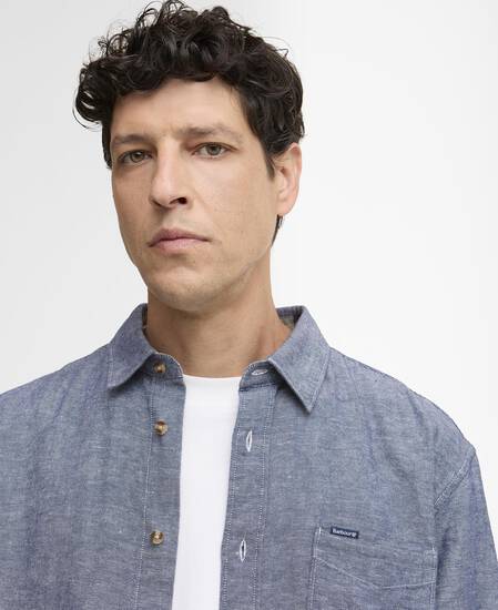 Bradden Linen Blend Relaxed Shirt Indigo