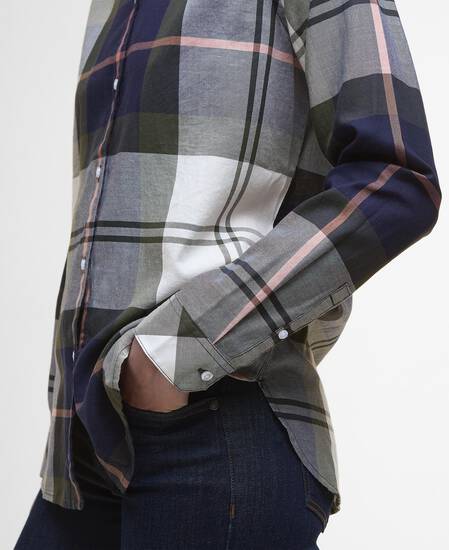 Moorland Relaxed Long-Sleeved Shirt Navy/Arabesque Check