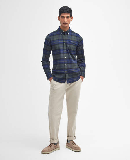 Kyeloch Tailored Long-Sleeved Shirt Olive Night Kyeloch Tailored Long-Sleeved Shirt Olive Night