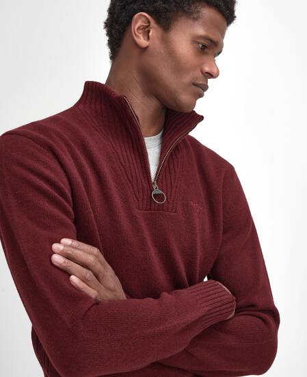 Essential Half-Zip Jumper Ruby