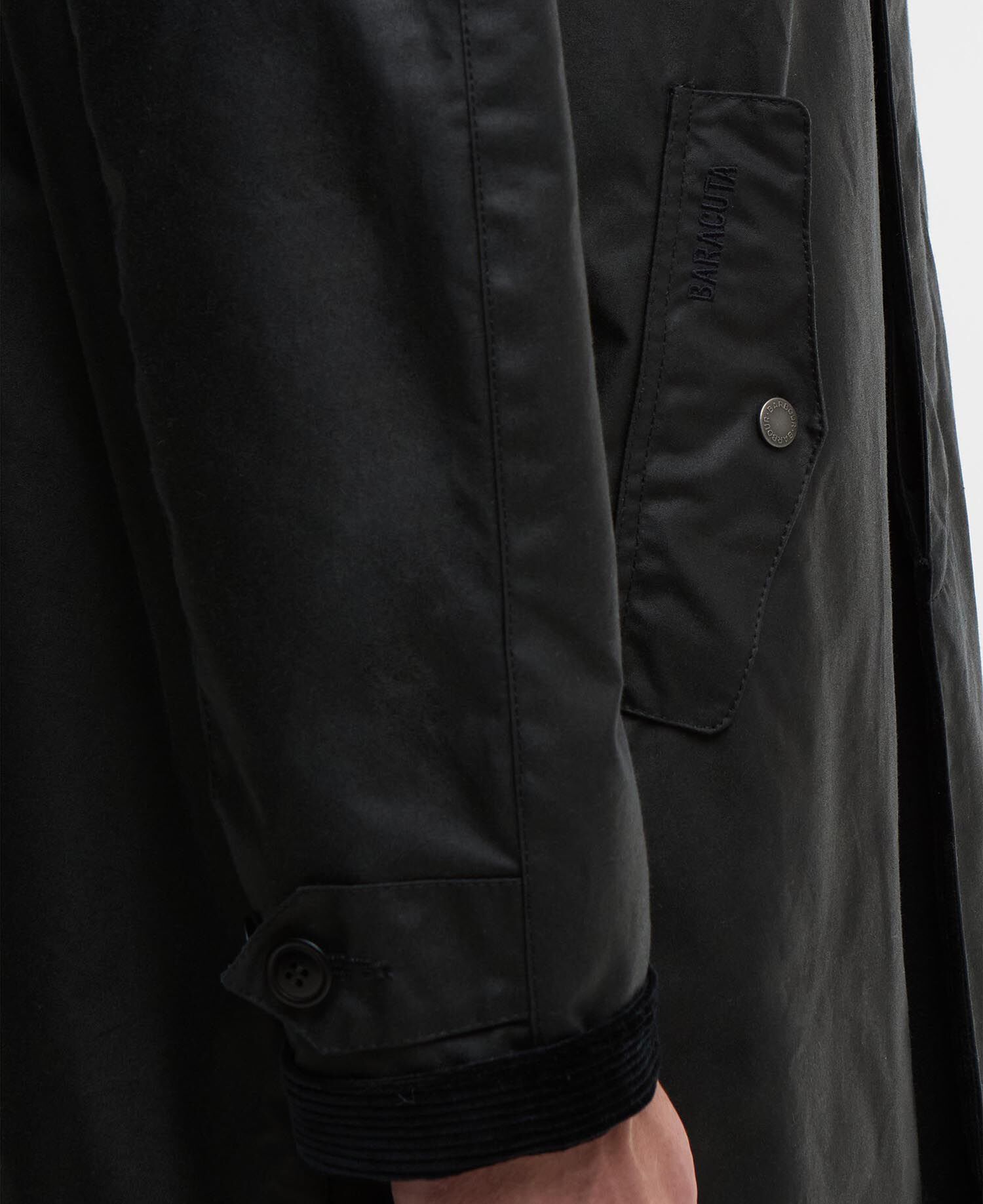 Barbour x Baracuta Tyne Waxed Car Coat Navy