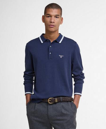 Rocton Knitted Polo Shirt Navy