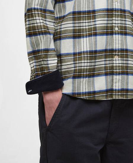 Ronan Tailored Long-Sleeved Shirt Ecru Marl