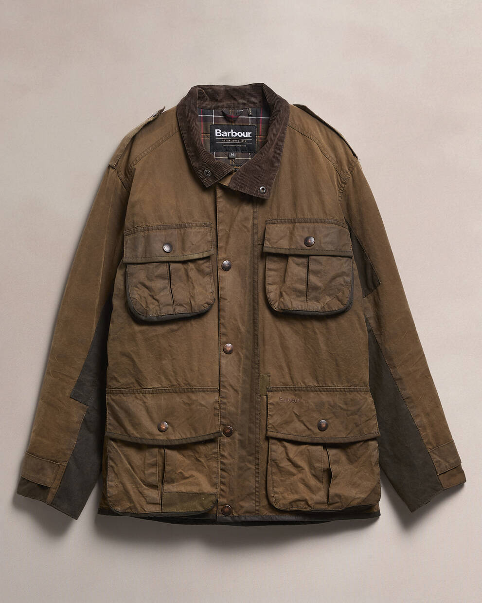 Barbour Re-Loved Men's Trooper Waxed Jacket - Size M Olive