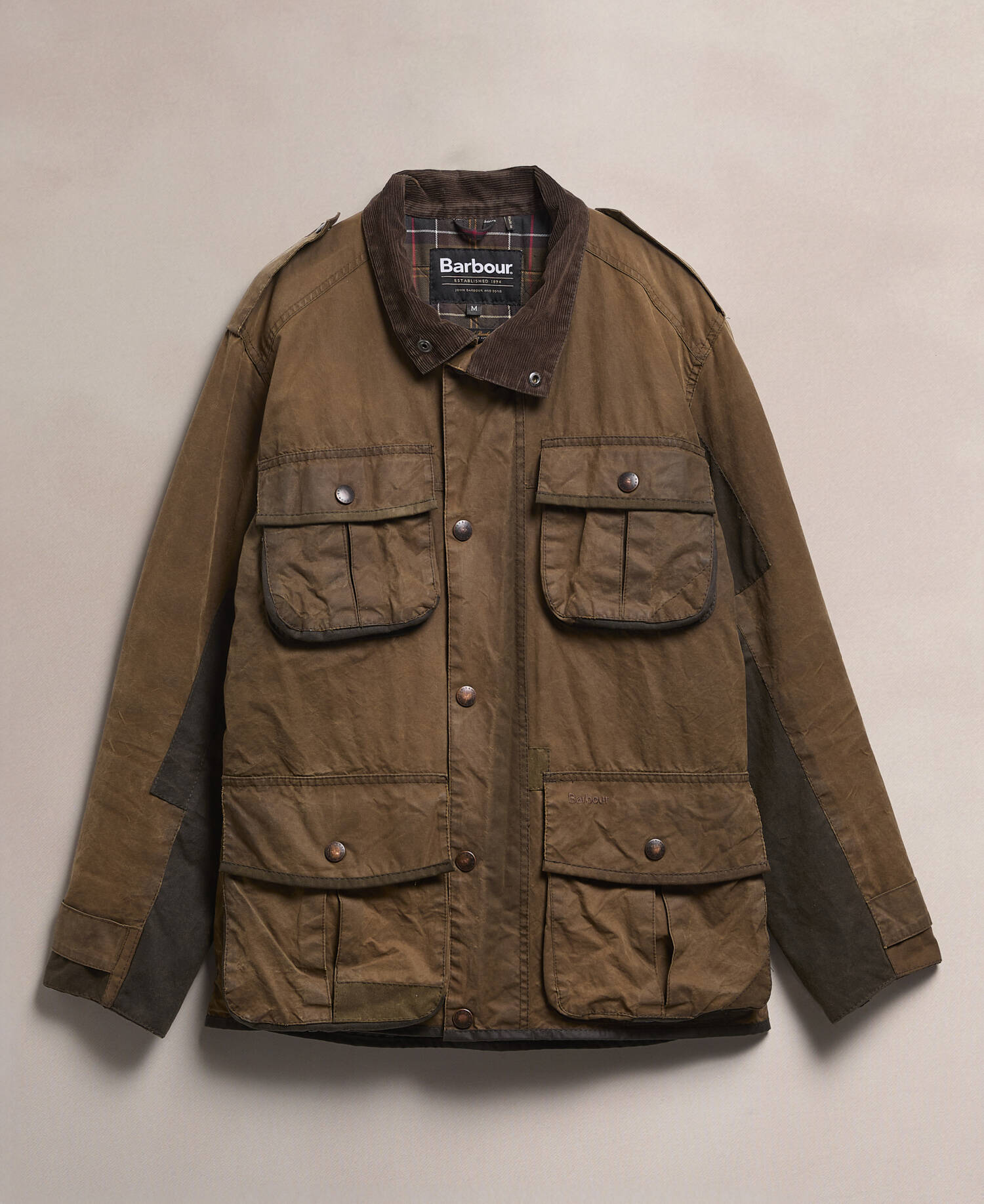 Barbour Re-Loved Men's Trooper Waxed Jacket - Size M Olive image number 0